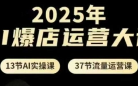 2025年AI爆店运营大课，13节AI实操课+37节流量运营课