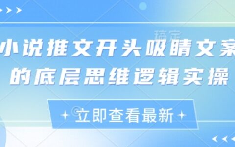 小说推文开头吸睛文案的底层思维逻辑实操