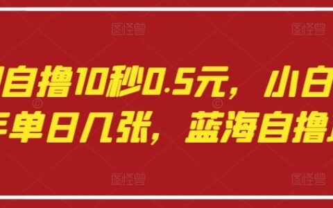 语聊自撸10秒0.5元，小白轻松上手单日几张，蓝海自撸项目