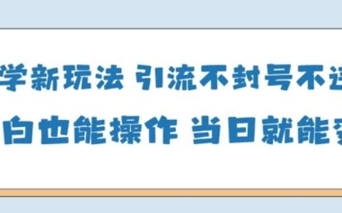 国学新玩法，引流不封号不违规小白也能操作，当日就能变现