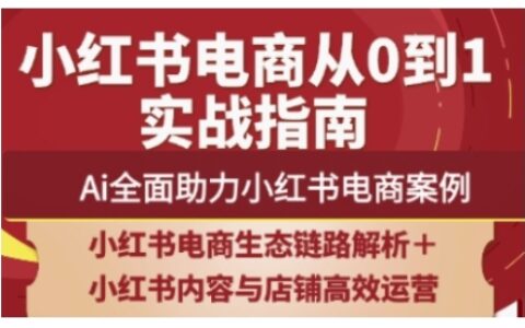 2025小红书电商全链路运营，Ai全面助力小红书电商案例