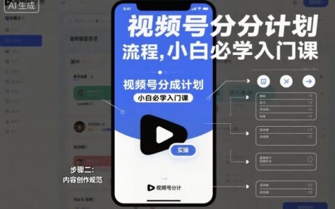 视频号分成计划实操流程，小白必学入门课