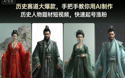 历史赛道大爆款，手把手教你用AI制作历史人物题材短视频，快速起号涨粉