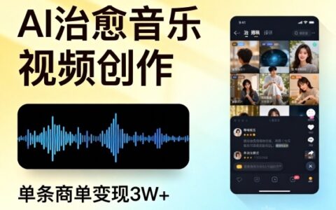 AI做治愈音乐视频，多平台投稿，单条商单变现3W+