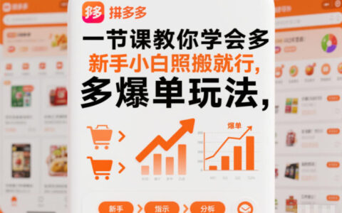 一节课教你学会拼多多爆单玩法，新手小白照搬就行