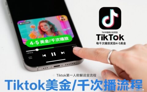 TK中视频计划项目，Tiktok第一人称解说流程，每干次播放奖励4-5美金