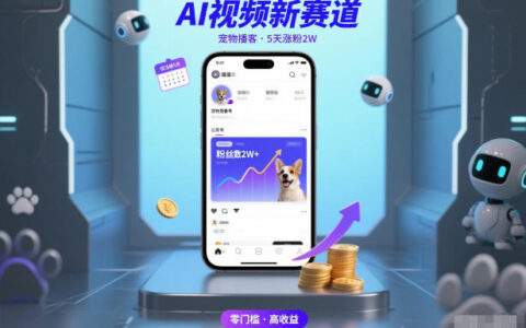 AI视频新赛道，宠物播客仅注册5天涨粉2W，收益非常可观