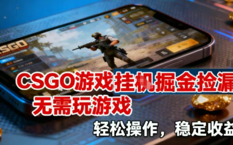 CSGO游戏挂G掘金捡漏，不需要玩游戏，操作简单，收益稳定【揭秘】