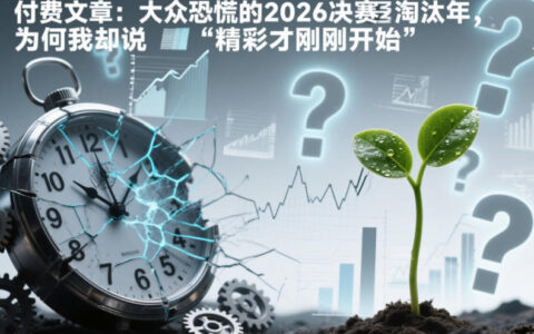 付费文章：大众恐慌的2026决赛淘汰年，为何我却说“精彩才刚刚开始”？