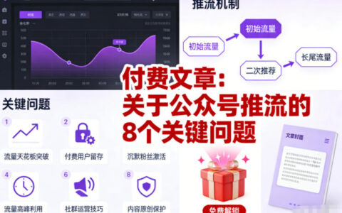 付费文章：关于公众号推流的8个关键问题