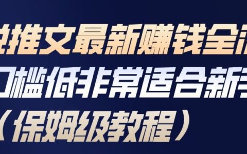 小说推文最新賺钱全流程，门槛低非常适合新手（保姆级教程）
