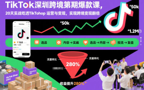 TikTok深圳跨境第2期爆款课，20天实战吃透TikTok Shop运营与变现，实现跨境变现翻倍