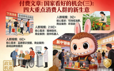 付费文章：国家看好的机会(三)：四大重点消 费人群的新生意
