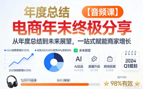 电商年未终极分享，从年度总结到未来展望，一站式赋能商家增长【音频课】