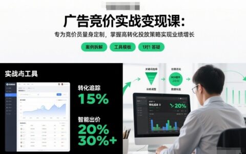 广告竞价实战变现课：专为竞价员量身定制，掌握高转化投放策略实现业绩增长