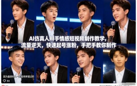 AI仿真人辩手情感短视频制作教学，流量逆天，快速起号涨粉，手把手教你制作
