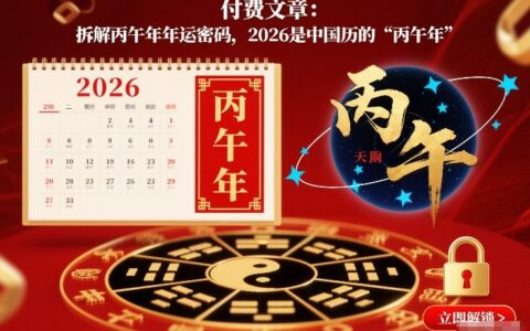 付费文章：拆解丙午年年运密码，2026是中国历的“丙午年”