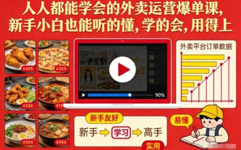 人人都能学会的外卖运营爆单课，新手小白也能听的懂，学的会，用得上