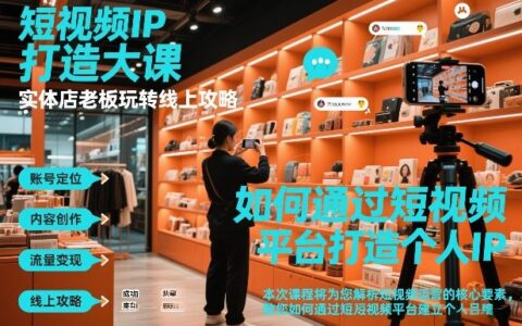 短视频ip打造大课，实体店老板玩转线上攻略