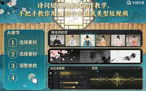 古诗词短视频案例制作教学，手把手教你用AI制作中国风类型短视频