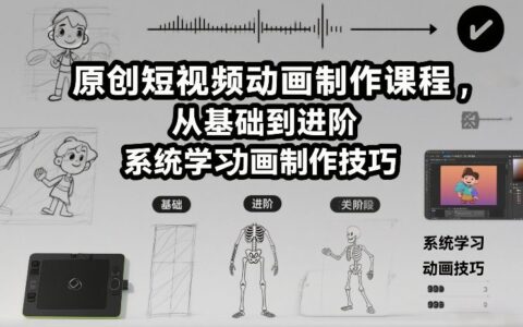 原创短视频动画制作课程，从基础到进阶，系统学习动画制作技巧