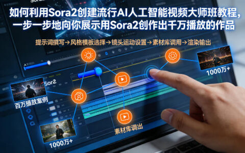 如何利用Sora2创建流行AI人工智能视频大师班，一步一步地向你展示用Sora2创作出千万播放的作品