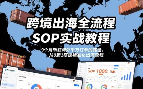 跨境出海全流程全盘托出SOP实战教程，9个月斩获海外千万订单的路径，从0到1搭建标准化出海流程