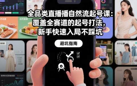 全品类直播自然流起号课：覆盖全赛道的起号打法，新手快速入局不踩坑