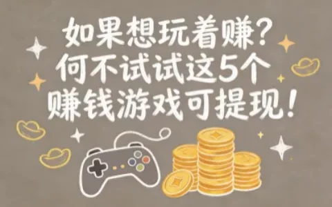 如果想玩着赚？何不试试这5个赚钱游戏可提现！