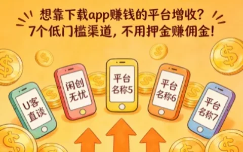 想靠下载app赚钱的平台增收？7个低门槛渠道，不用押金赚佣金！