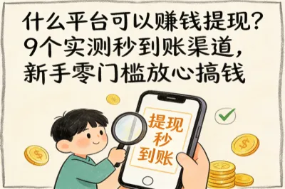 什么平台可以赚钱提现？9个实测秒到账渠道，新手零门槛放心搞钱