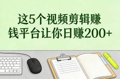 这5个视频剪辑赚钱平台让你日赚200+
