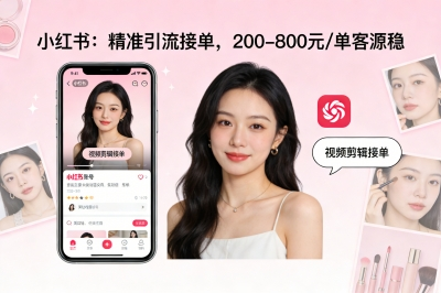 小红书：精准引流接单，200-800元/单客源稳
