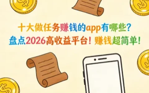 十大做任务赚钱的app有哪些？盘点2026高收益平台！赚钱超简单！