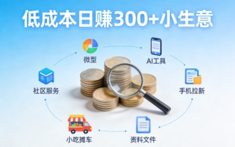 低成本赚钱快的小生意有哪些?日赚300+的5个选择,第三个亲测有效