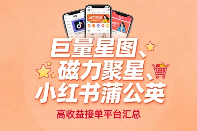 巨量星图、磁力聚星、小红书蒲公英