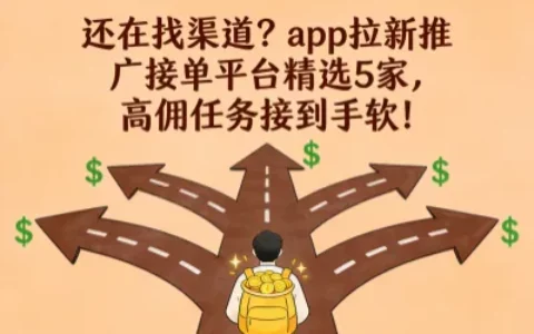 还在找渠道？app拉新推广接单平台精选5家，高佣任务接到手软！