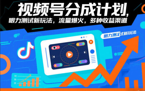 视频号分成计划，眼力测试新玩法，流量爆火，多种收益渠道