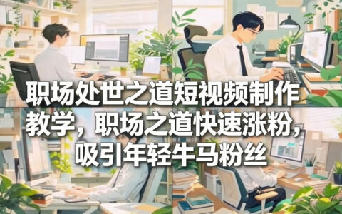 职场处世之道短视频制作教学，职场之道快速涨粉，吸引年轻牛马粉丝