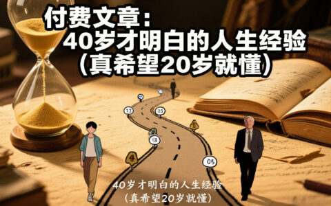 付费文章：40岁才明白的人生经验（真希望20岁就懂）