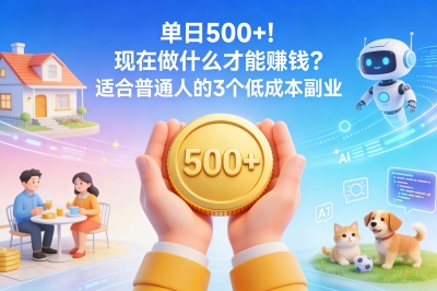 普通人副业选择，单日收入500元以上