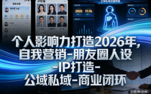 个人影响力打造2026年，自我营销-朋友圈人设-IP打造-公域私域-商业闭环