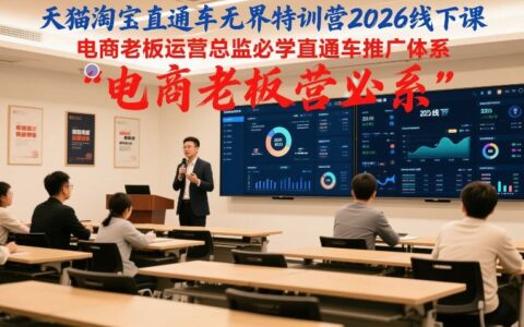 天猫淘宝直通车无界特训营2026线下课，电商老板运营总监必学直通车推广体系