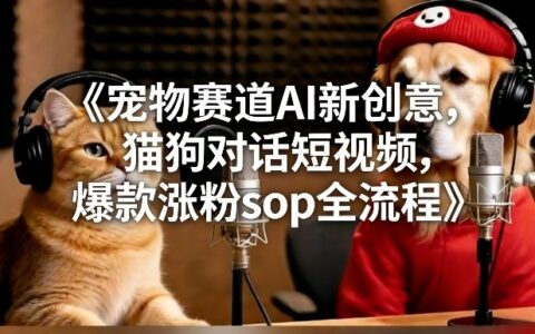 宠物赛道AI新创意，猫狗对话短视频，爆款涨粉sop全流程