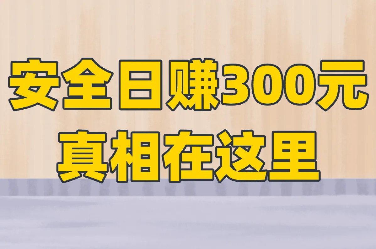 安全日赚300元 真相在这里