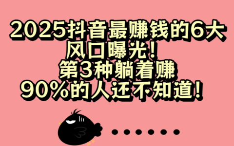 现在入局抖音做哪类最赚钱？2025年必爆赚钱赛道全解析，错过可能要等一年