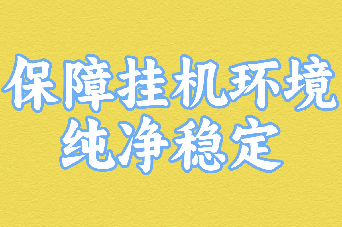 保障挂机环境 纯净稳定