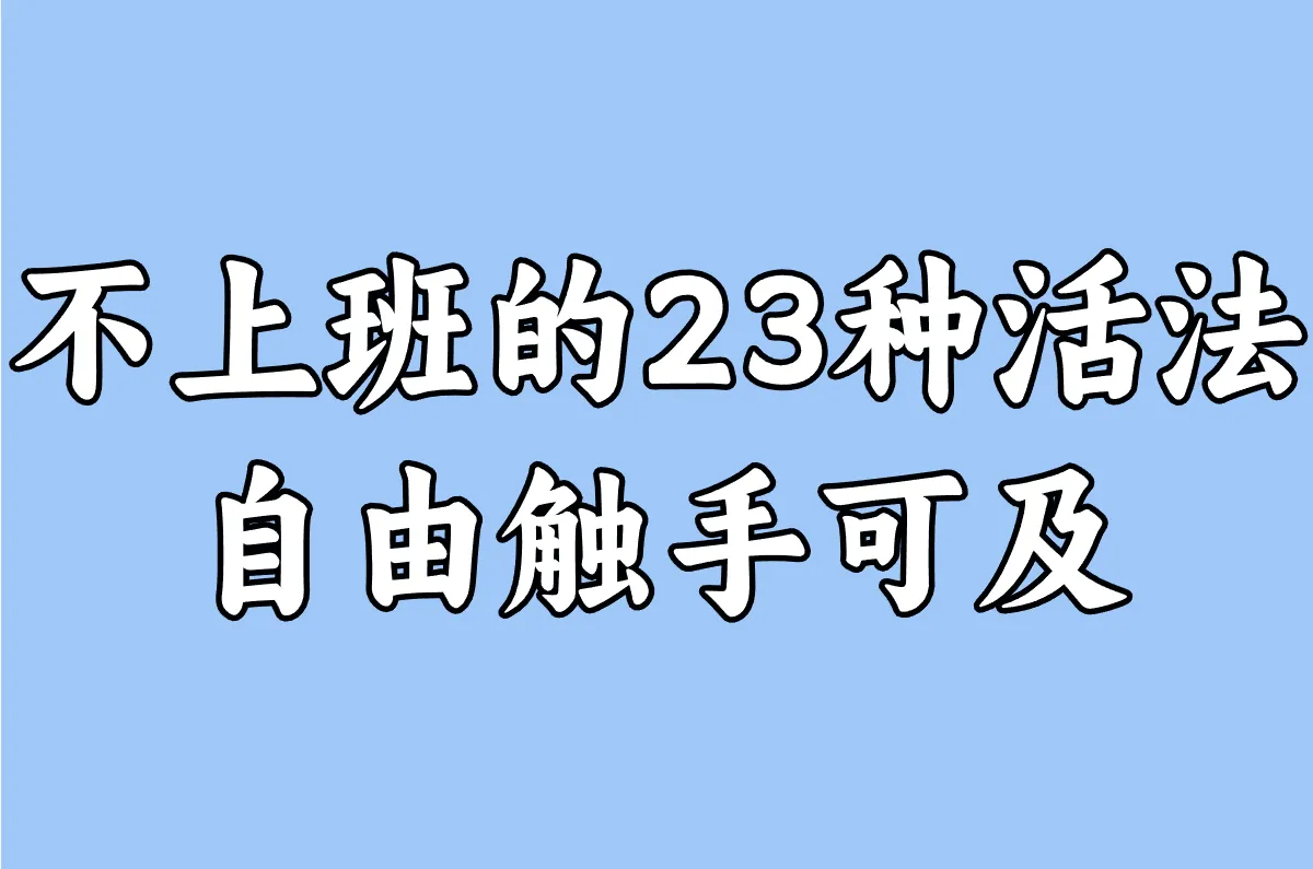 不上班的23种活法 自由触手可及