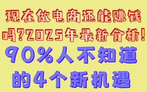 现在做电商还能赚钱吗？2025年最新深度分析：90%人不知道的4个新机遇