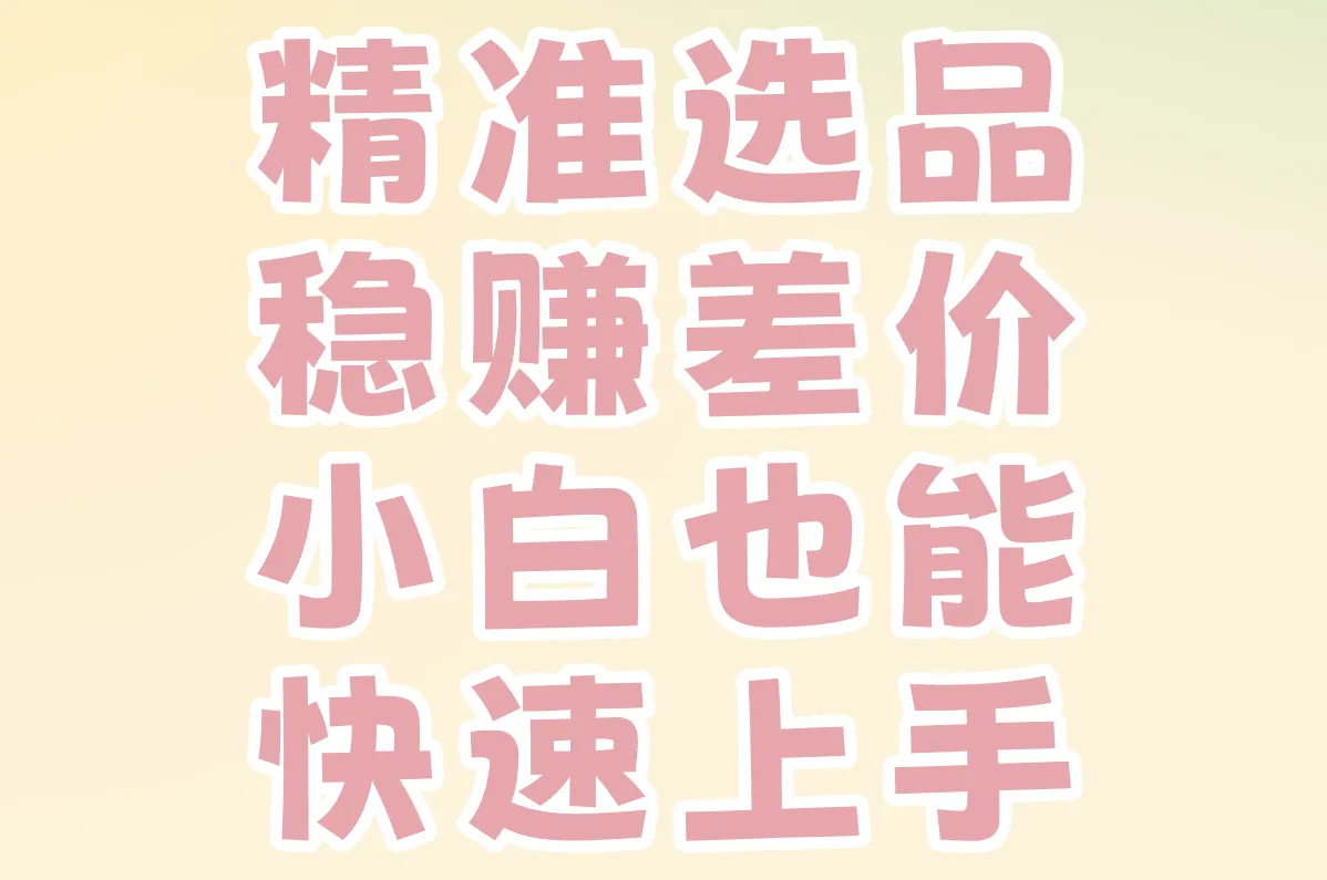 精准选品 稳赚差价 小白也能快速上手